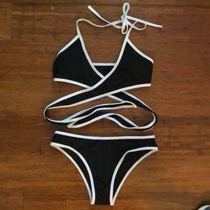 Black and white bikini